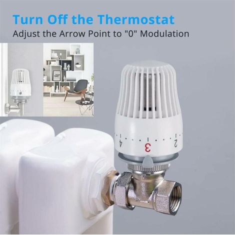 Lot de 4 têtes thermostatiques tête de vanne thermostatique de remplacement vanne de radiateur thermostatique (1/4)