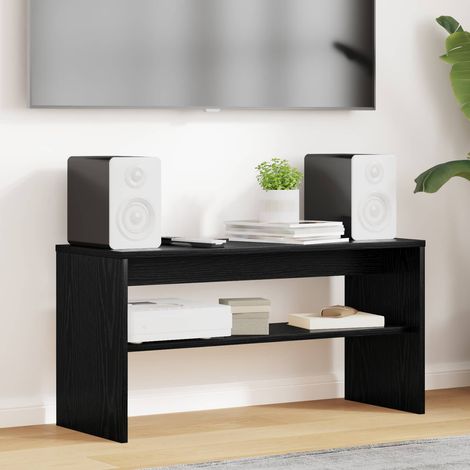 vidaXL Mobile TV Rovere Nero 80 x 30 x 40 cm Legno multistrato