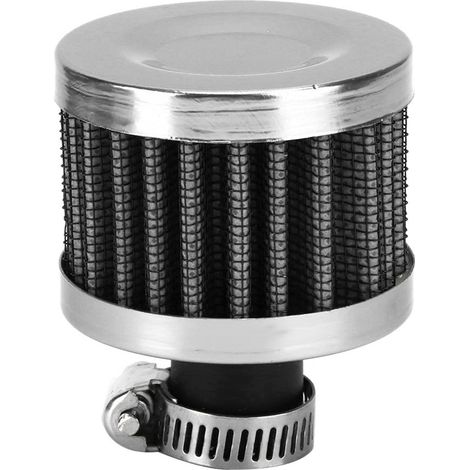 Filtre à air mini 13mm/0.5in pour évent de carter, reniflard universel, accessoire auto argenté, admission d'air, pièce de rechange véhicule, silencieux de respiration moteur, compatible divers modèle (1/3)