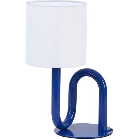 Lampe de table Wama en métal bleu (1/5)