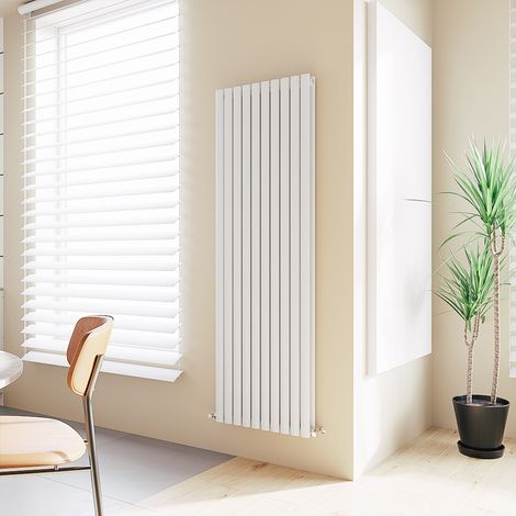 Acezanble Vertical Oval Column Radiator Central Heating Rad 1800x590mm Double White