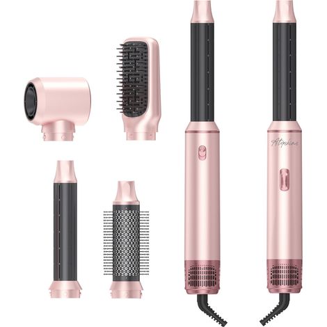 Cet outil de coiffure 5 en 1 est doté d'un écran LCD et combine un sèche-cheveux, un peigne sèche-cheveux, un fer à lisser et un fer à friser. (1/5)