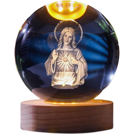 Veilleuse Boule de Verre Artistique sur Bois pour La Décoration du Salon, Femmes (1/5)