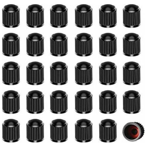 Ahlsen Lot de 30 Bouchons Valve Pneu en Plastique, Bouchons de Pneu avec Joint d'étanchéité pour SUV Vélo Moto Camions 10 12.55mm (1/5)