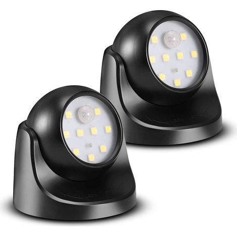 LED-Strahler mit Bewegungssensor. 2 Einheiten. kabelloses LED-Flutlicht. 150 Lumen. abnehmbare Kugel. 360 Grad drehbar und neigbar. batteriebetrieben [Energieklasse A+++] (1/5)