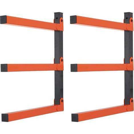 Wandregale – Holzgestell – Robustes, orangefarbenes Stahlgestell – Für Garage und Außenbereich – Tragkraft 54,4 kg – 61 x 15 x 15 cm (1/4)