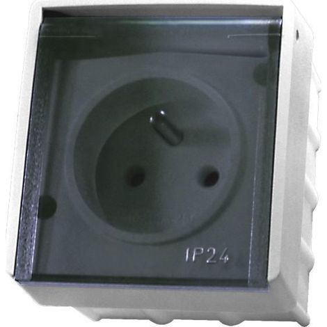 Ospel Lambda blanco - toma de corriente individual de superficie IP44 GNH-1LZ/00