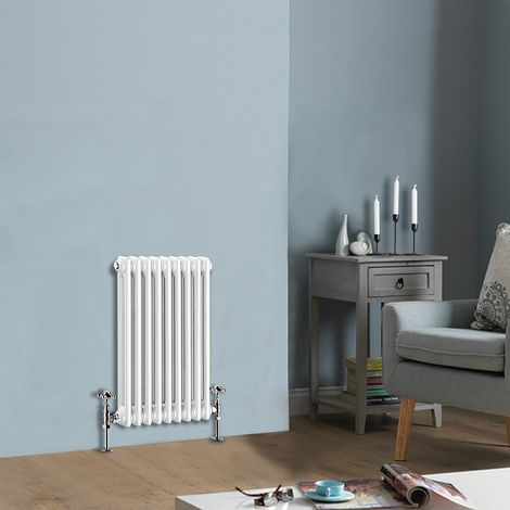 600 X 425 mm Traditional Double Column  Horizontal Central Heating Cast Iron Rads White (1/4)