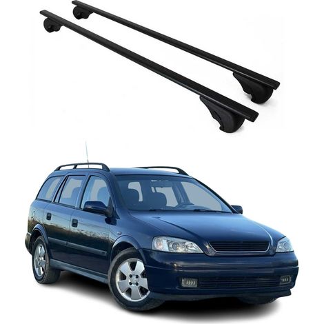 OMAC Barres de toit pour Opel Astra G Break 1998-2004 – TÜV / DIN 75302:2019 – Antivol inclus – Charge max 75 kg – 2 barres Noir (1/4)