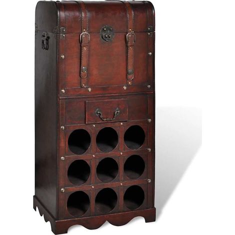 Casier à bouteilles Étagère à bouteille - Casier à vin avec rangement pour 9 bouteilles Bois BV365003 - BonneVie (1/3)