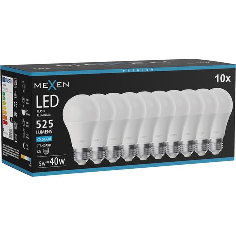 Mexen Nova 10x LED-Glühbirne E27, A60, 5W, Kalt - 6500K, 525 lm - L100-E27-0565-01x10 (1/5)