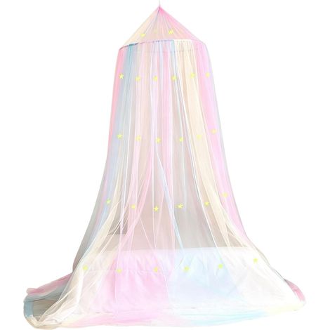 Ciel de lit pour enfant avec étoiles phosphorescentes, en filet (1/5)