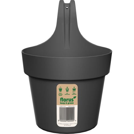 Florus Paris Balcony Hanger Single Anthracite Fioriera Rotondo