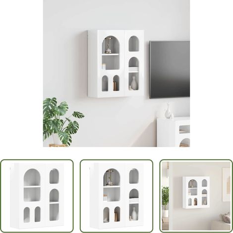 Cabinet de rangement - Armoire suspendue avec étagère Blanc brillant 59 x 20 x 71,5 cm (1/5)