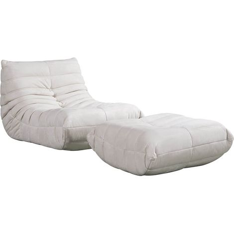 HOME DELUXE Relaxsessel mit Hocker CHILL - 102 x 87 x 70 cm Sofa, Sessel, Couch, Liegesofa, Loungesessel Klappsessel Schaukelstuhl Schaukelstühle Sessel (1/5)
