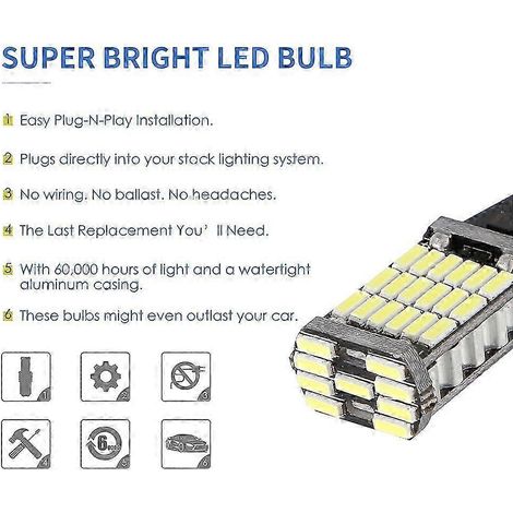 2 Stück Auto-Bremslicht Reserveleuchte T15 W16W LED 921 912 Superhell 45 SMD() (1/4)