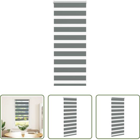 vidaXL Sonnenschutz - Doppelrollo Dunkelgrau 60x100 cm Stoffbreite 55,9 cm Polyester (1/5)