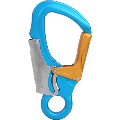 Blauer 35KN Karabiner aus Luftfahrtaluminiumlegierung für Arbeitssicherheit bei Höhenarbeiten und beim Wandern