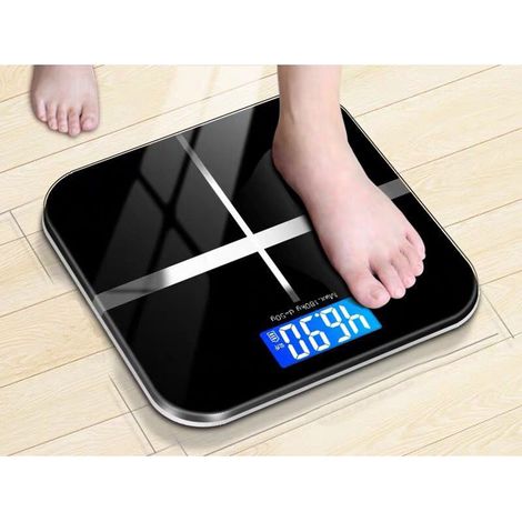 Pèse-Personne Digital 180 Kg - Balance De Salle De Bain En Verre Trempé Avec Écran LCD Rétroéclairé Pour Maison (1/5)