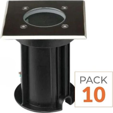 Spot LED Extérieur Encastrable Carré IP65 pour Ampoule GU10 (Pac