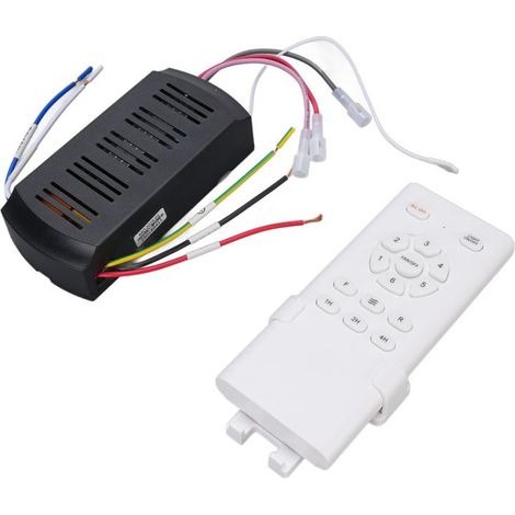 1 Kit télécommande universelle pour ventilateur de plafond, avec minuterie, récepteur intégré, commande éclairage, 6 vitesses