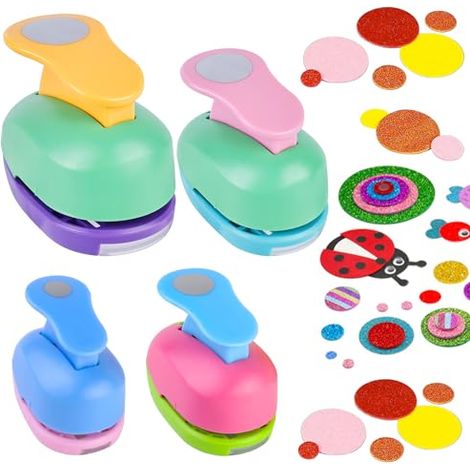 4 Pièces Perforatrice de Papier Creative, Perforatrice Rond, Perforeuses à Papier, Pentagramme Poinçon Fait Main Trou Fantaisie pour Projets DIY, Scrapbooking Création de Cartes (8mm,16mm, 25mm, 38mm) (1/5)