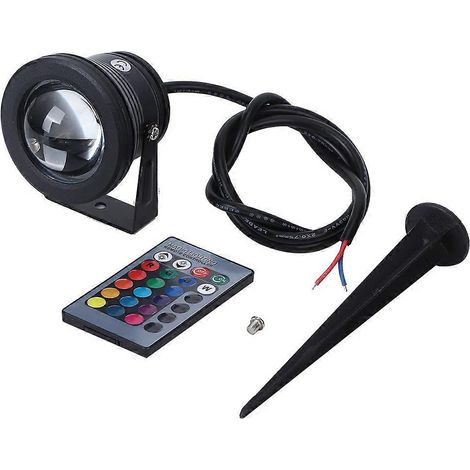 Projecteur de jardin RGB 12V étanche pour extérieur, lampe paysagère LED 10W avec télécommande, éclairage de jardin décoratif (1/5)