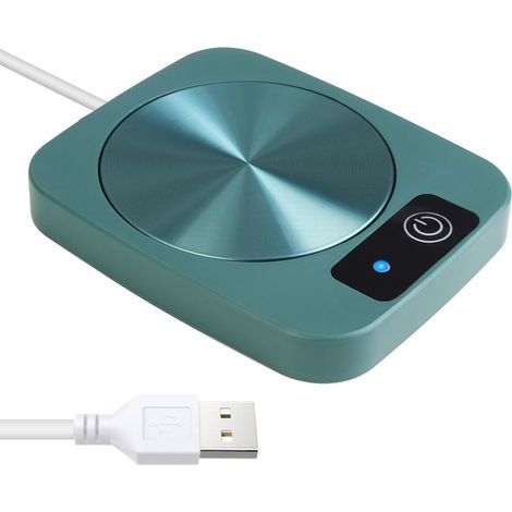 Chauffe-tasse à café USB pour bureau, dessous de verre chauffant à 45 ℃ pour chauffer l'eau, le thé, le lait, le cappuccino, la maison, le bureau, cadeau pour les amateurs de café (vert)