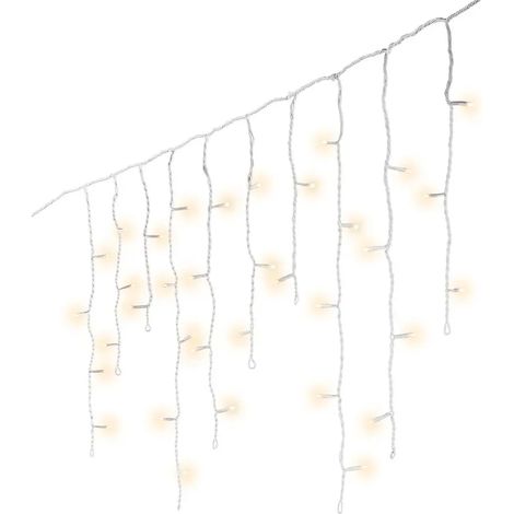 LED Lichterkette Icicle weiß mit warmweißem Licht für außen 480 × H52 cm (1/4)