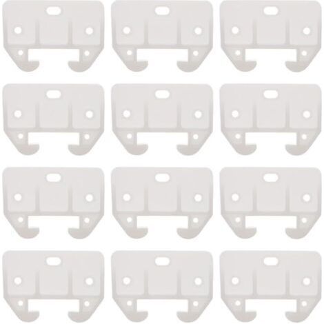 12Pcs Guide de Rail de Tiroir en Plastique Blanc Guide de Tiroir de Commode Pièces de Glissières de Remplacement de Meubles pour Commodes Huches Table de Chevet Et Systèmes de