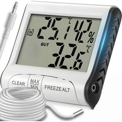 Digitales Thermometer mit Außensensor und Hygrometer – Weiß (1/5)