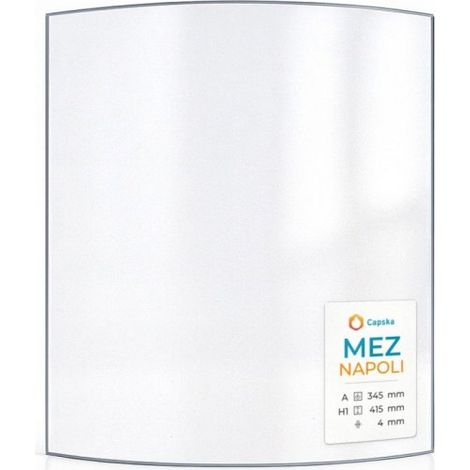 Vitre Mez NAPOLI - Verre Courbe pour poêle à bois - 345 x 415 mm (A x H) - 4 mm (1/5)
