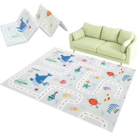 Trintion Foldable Baby Play Mat  Extra Large Waterproof Foam Crawling Mat, Soft & Portable Floor Playmat for Infants, Toddlers  Non-Toxic, High Elasticity, Easy to Clean (B - 150 x 180 cm) (1/5)