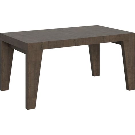 Table rectangulaire extensible 6 à 12 personnes L 160 à 264cm bois foncé Naxo (1/5)