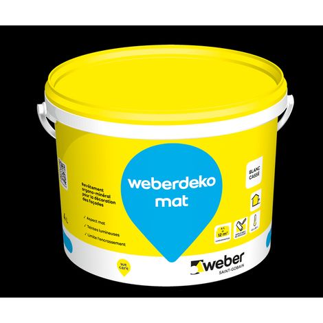 Weber Saint-Gobain Peinture pour façade, Blanc cassé 4L, finition et décoration des façades neuves et anciennes, Weberdeko mat (1/4)