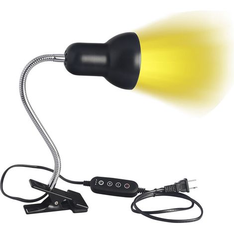 Tortoise Heat Lamp Pince Lampe, Lampe Reptile Réglable et 2 Ampoules UVA UVB 25W 50W et Base Longue Kit de Rotation à 360° pour Lézards/Serpents/Caméléons/Amphibiens (1/5)