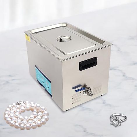 30L Ultrasonic Cleaner 28KHz & 40KHz Degas Mode 600W Ultrasonic Power Digital Timer Heated Stainless Steel Tank UK Plug for Jewellery Parts Laboratory Cleaning (1/5)