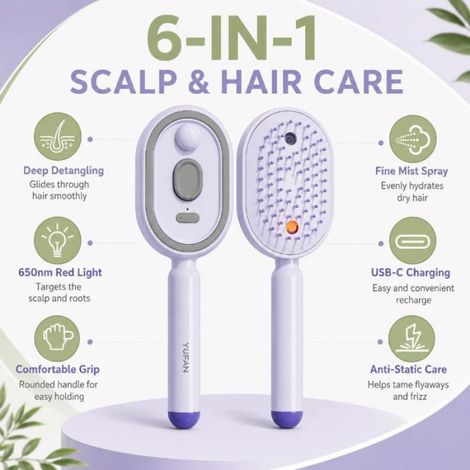 Brosse Soufflante - Brosse À Cheveux Électrique À Vapeur - Pour Cheveux Secs Et Frisottis - 10 Ml - Sans Fil (1/5)