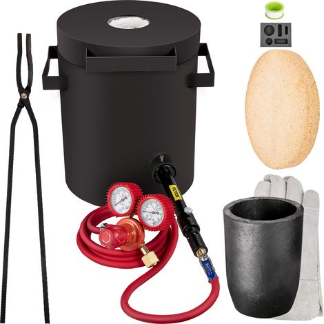 Mophorn Forja de Propano 0-350 psi Horno de Fundición Placa Laminada en Frío 4KG 10min Kit de Horno de Fundición de Metales para Bricolaje, Fábricas de Procesamiento de Joyas, Joyerías, Lavado de Oro