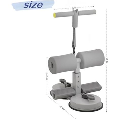 Beyamis Appareil de traction pour la position assise à domicile, aide aux redressements assis, double ventouses + corde de traction, gris (1/5)