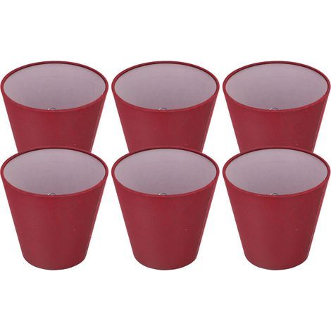 6 Pièces Abat-Jour en Tissu Moderne Simple Bonne Transmission de la Lumière Abat-Jour de Table pour Ampoule E14 Ampoule Miniature pour Abat-Jour de Plafond Petits Abat-Jour(A3 01 Vin Rouge) (1/5)
