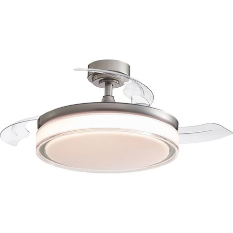 LED-Lüfter mit einziehbaren Flügeln Aneto Niquel 72W 7920Lm CCT