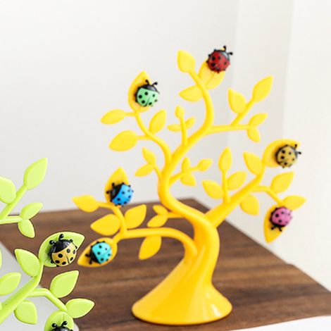 Clip mémo aimant frigo forme arbre autocollant anti-choc poignée porte déco maison plastique jaune 16,5 x 6,2 cm 1 pièce (1/3)