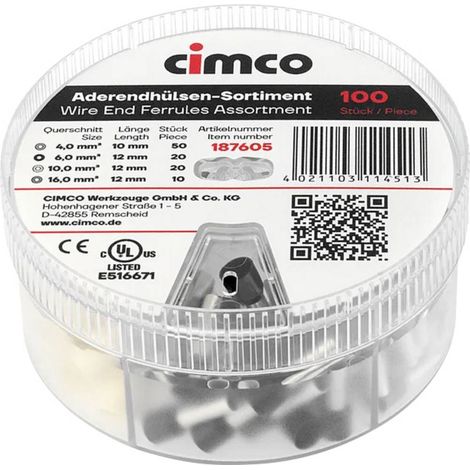Cimco 187605 Assortimento Capicorda Parzialmente isolato 1 KIT