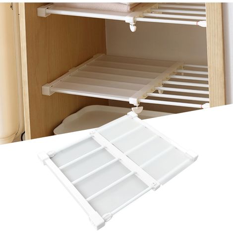 Étagères à plusieurs niveaux pour penderie, séparateurs pour armoire et meuble à chaussures, étagères télescopiques sans clous, étagères de 38 à 55 cm (1/5)