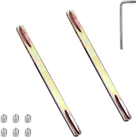 2 Pièces Tige Fendue pour Poignées, 8 x 130 mm Tige Carrée Fendue, avec Vis et Poignées, Bande Fendue à Tige Carrée (1/4)