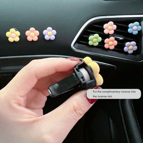 Clip Ventilation Voiture Fleur 2,7 cm – 6 Pièces pour Sortie d'Air Auto (1/4)