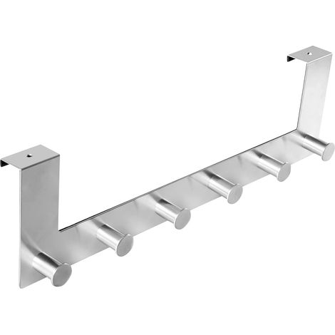 Porte-serviettes exclusif en acier inoxydable Salle de bains Crochet Support Bar Porte Paillasson (Acier inoxydable (Brossé)) (1/5)