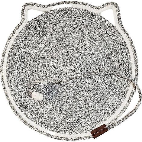 Lot de 2 griffoirs en corde de coton pour chat, avec support pour griffoir et tapis de couchage, pour aiguiser les griffes et limer les ongles. (1/5)