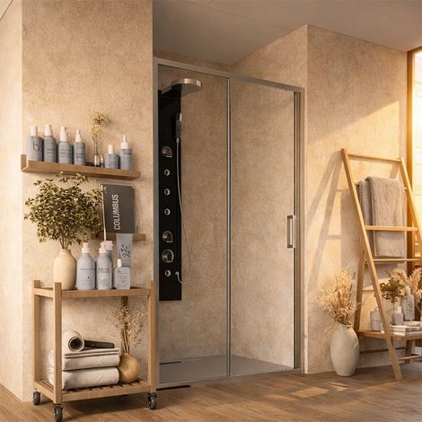 Exagonshop Box doccia 160 cm nicchia Marsiglia uno scorrevole
